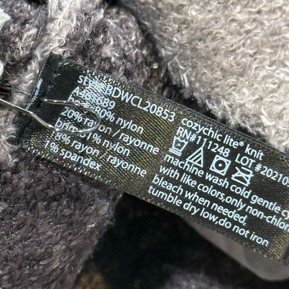 Barefoot Dreams NWT Cozy Chic Lite Confetti Beanie Hat Storm Gray Dark Brown - Picture 7 of 8